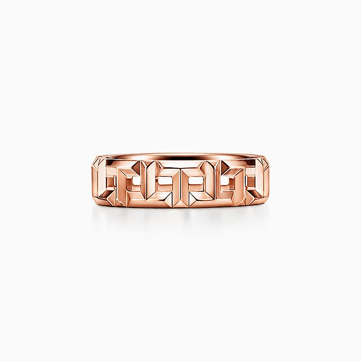 ティファニー T トゥルー ワイド リング ローズゴールド | Tiffany & Co.