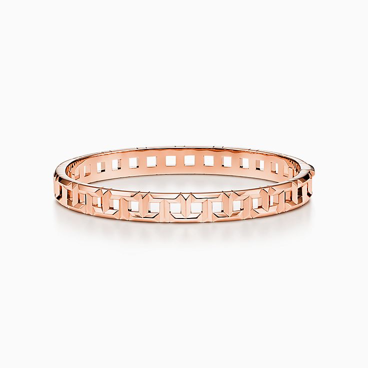 ティファニー T トゥルー ナロー ヒンジ バングル 18K ローズゴールド 