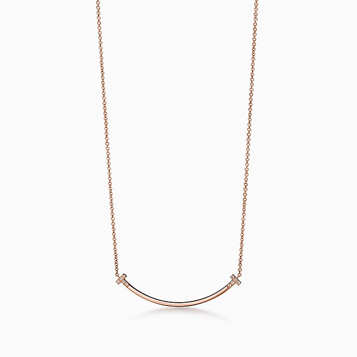 ティファニー T スマイル ペンダント ダイヤモンド ローズゴールド  