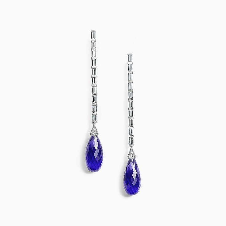 Elsa Peretti® Color by the Yard earrings in sterling silver with amethysts.  | Tiffany & Co.