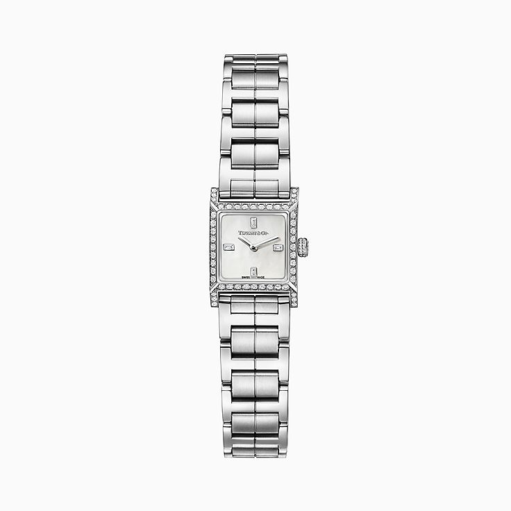 Tiffany 1837 Makers 16 mm Square Watch in Stainless Steel with a Turquoise  Dial | Tiffany & Co.