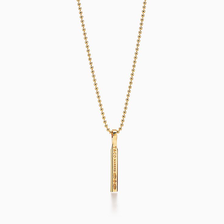 Tiffany 17 Makers Bar Pendant In 18k Gold 24 Tiffany Co