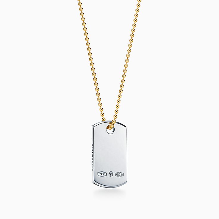 Tiffany 1837® Makers I.D. Tag Pendant in Sterling Silver and 18k Gold, 24