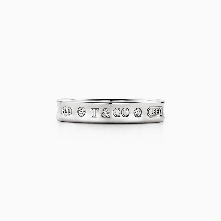 Tiffany 1837® Ring in White Gold with Diamonds, Narrow | Tiffany & Co.