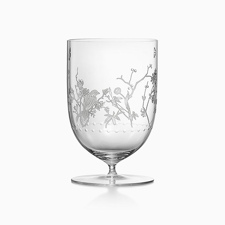 Tiffany Audubon Water Glass in Hand-Etched Glass, Size: 19 in.