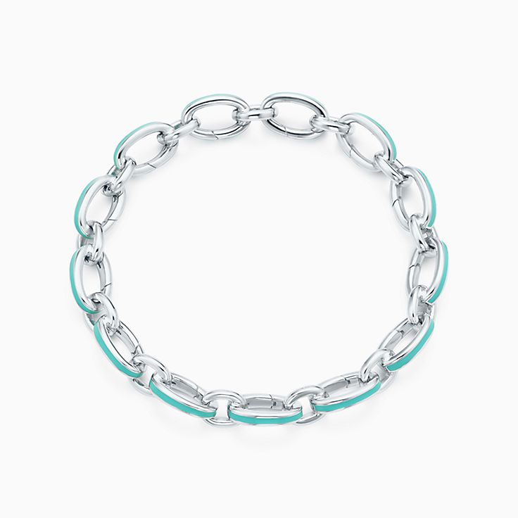 tiffany blue clasping link bracelet