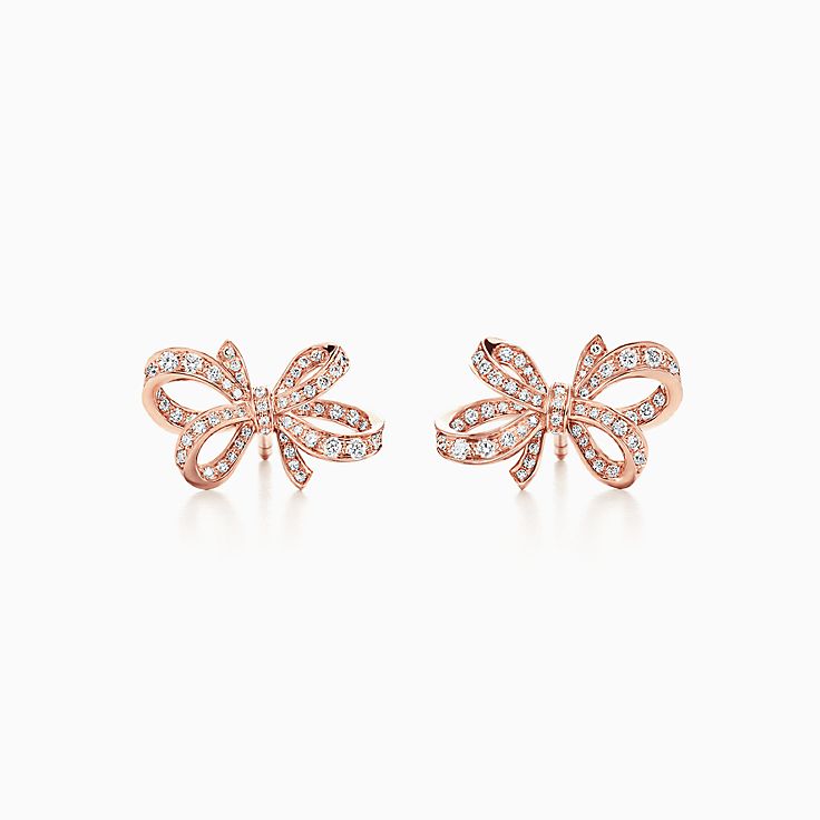 Tiffany Bow ribbon earrings in 18k rose 
