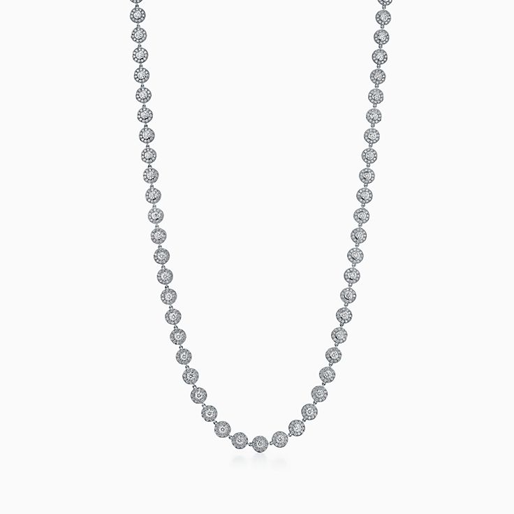 TIFFANY & CO.] Tiffany Jazz Grajued Necklace PT950 Platinum x Diamond x  Pink Sapphire Ladies Necklace SA rank – KYOTO NISHIKINO