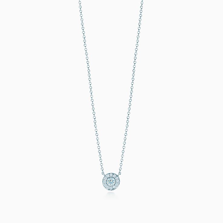 Tiffany Circlet pendant with diamonds in platinum, mini. | Tiffany u0026 Co.