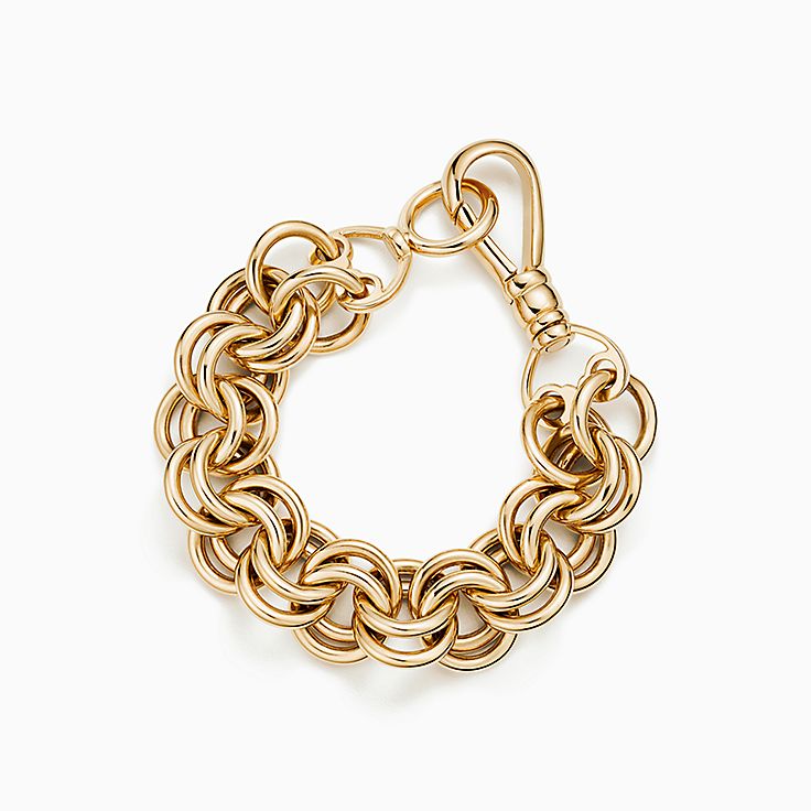 「人気」 Tiffany ティファニーゴールドブレスレット ティファニー ハードウェア リンク ブレスレット ダイヤモンド