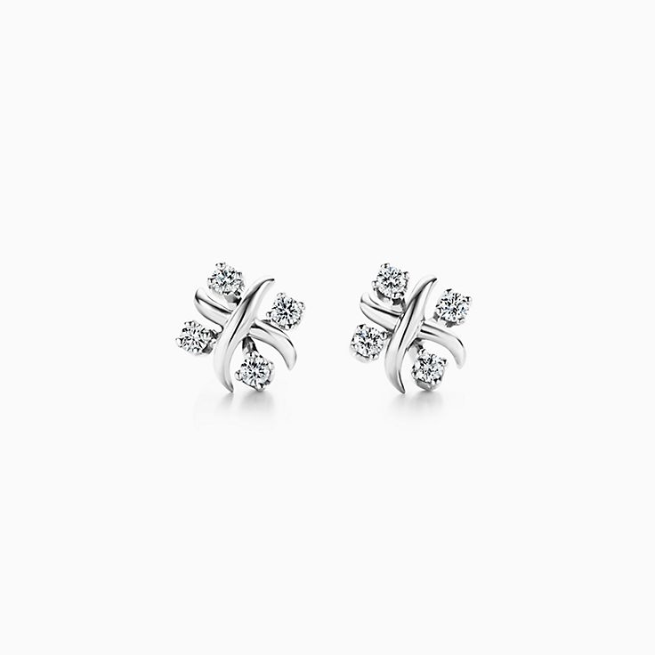 Tiffany & Co. Schlumberger Lynn earrings in platinum with diamonds 