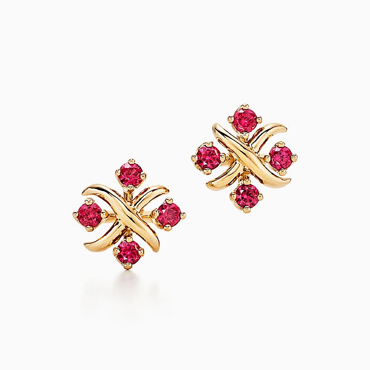 ruby stud earrings tiffany