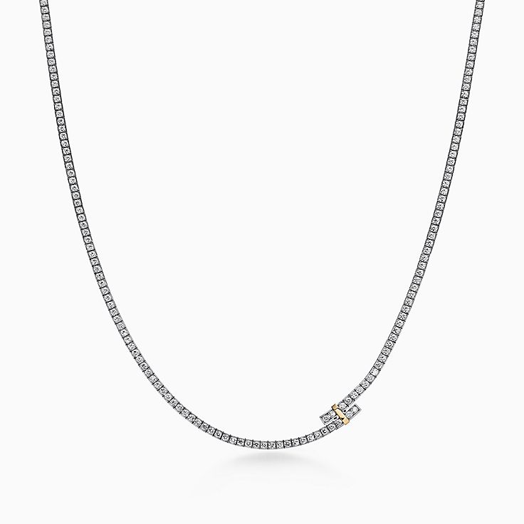 Tiffany & Co. Platinum 8 Carat Bezel Set Diamond Necklace - Ruby Lane