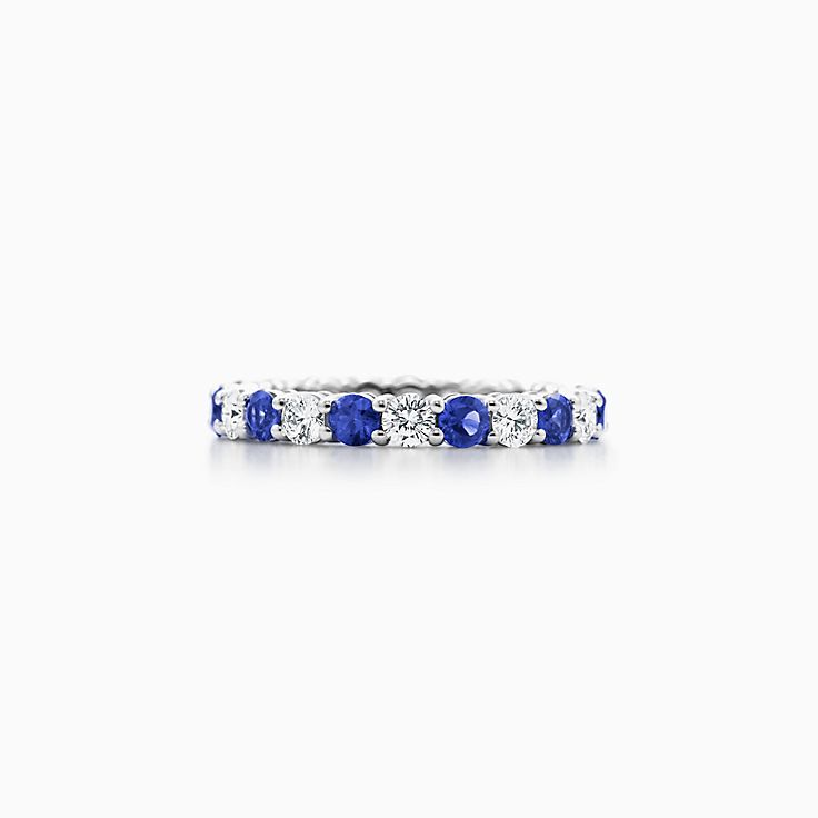 diamond band with sapphire