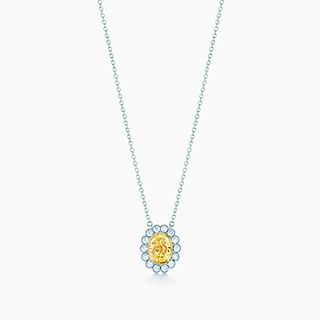 Tiffany Enchant™:橢圓形黃 鑽鍊墜