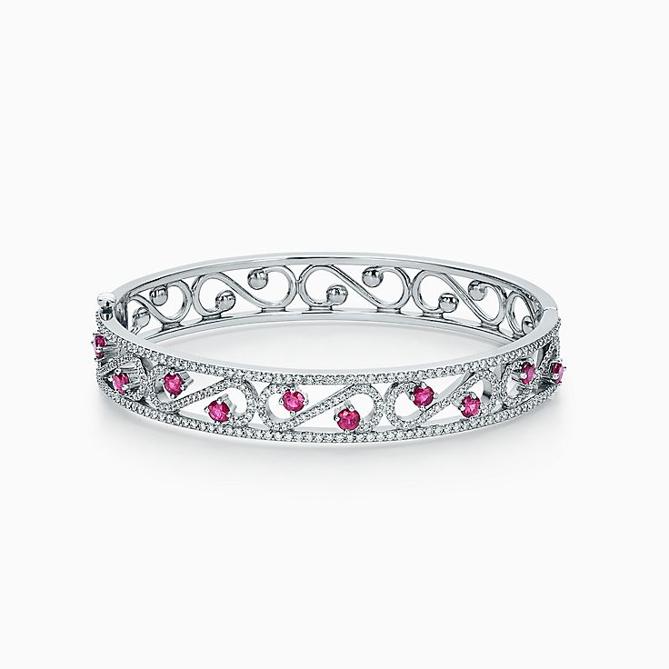 Platinum Bracelets With Rubies Tiffany Co New