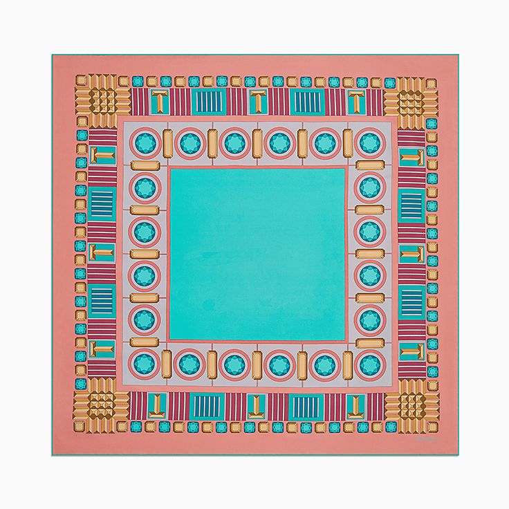 Tiffany Facets Square Scarf in Tiffany Blue™ SIlk | Tiffany & Co