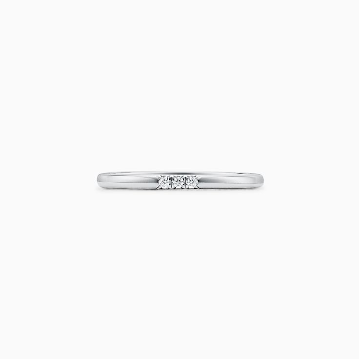 Tiffany Forever Wedding Band Ring in Platinum with Diamonds