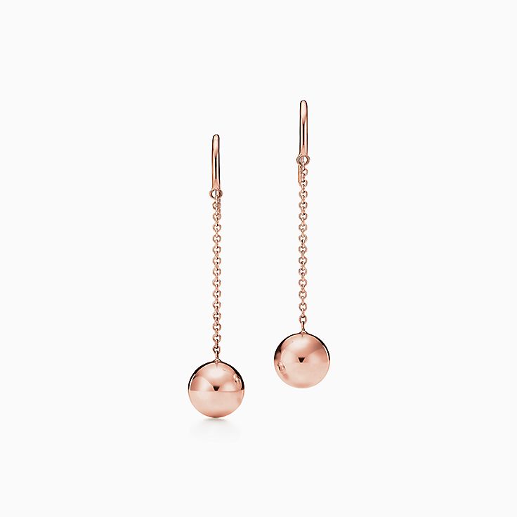 Shop Tiffany HardWear 18K Rose Gold Ball Hook Earrings