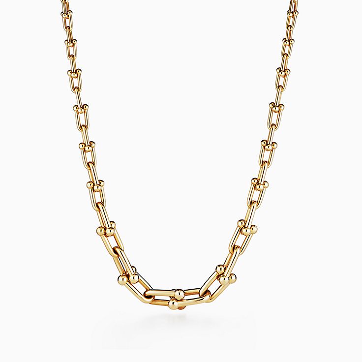 Tiffany HardWear graduated link necklace in 18k gold. | Tiffany & Co