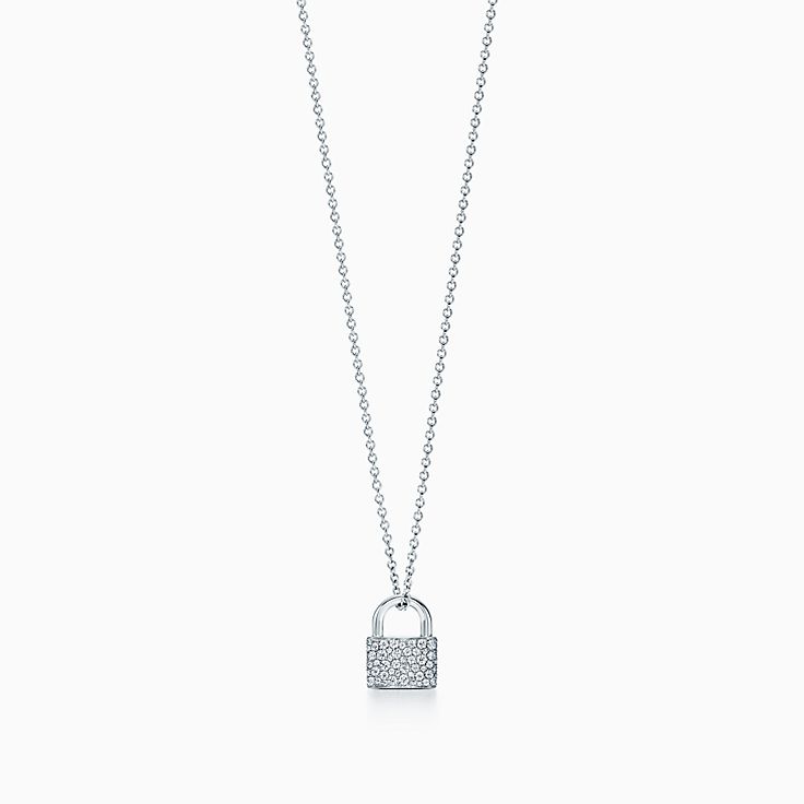 Tiffany Hardwear Lock Pendant In 18k White Gold With Diamonds Co - Tiffany And Co Lock Pendant Necklace Tiffany Hardwear Lock Pendant In 18k White Gold With Diamonds Co - Tiffany And Co Lock Pendant Necklace