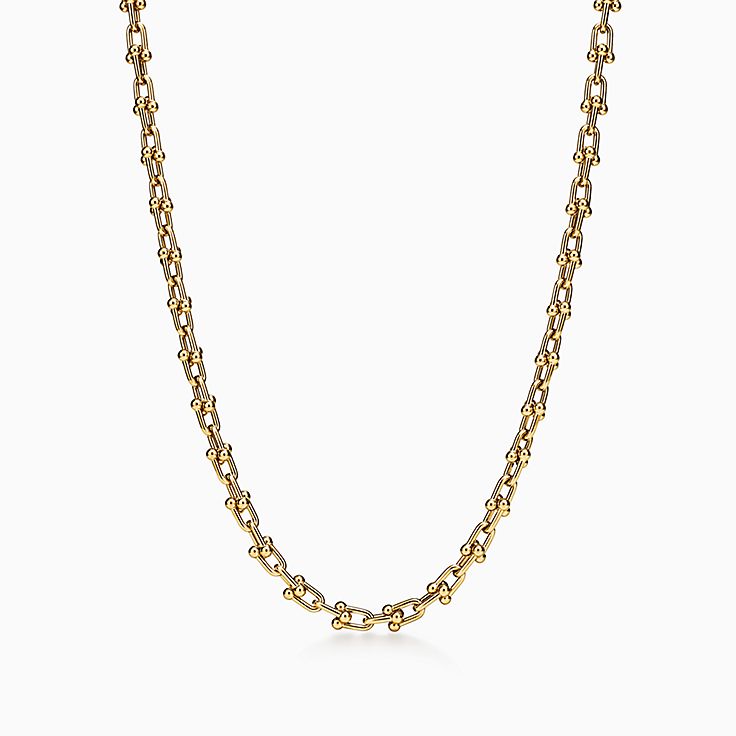 Tiffany HardWear Micro Link Necklace in Yellow Gold | Tiffany & Co. US 