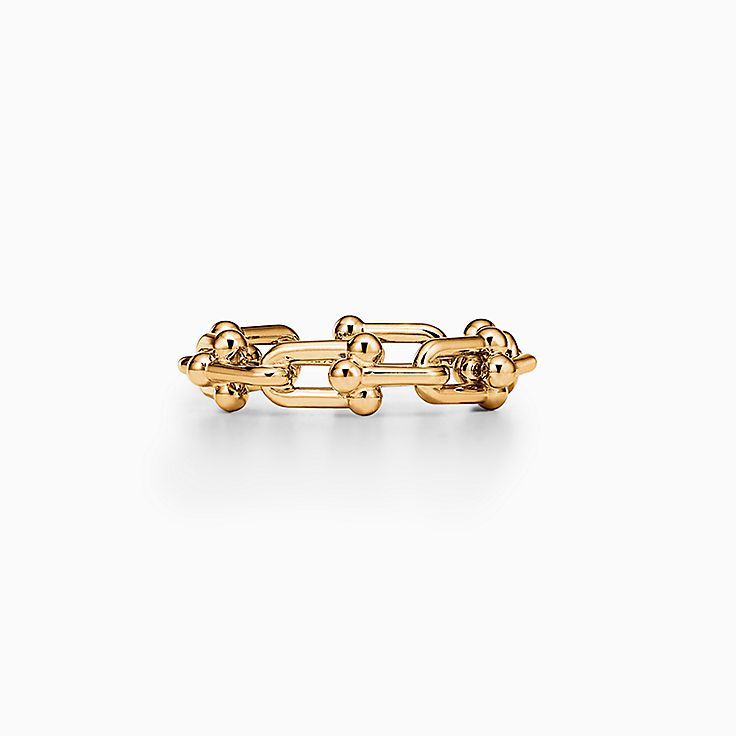 Tiffany HardWear Micro Link Ring in Yellow Gold | Tiffany 