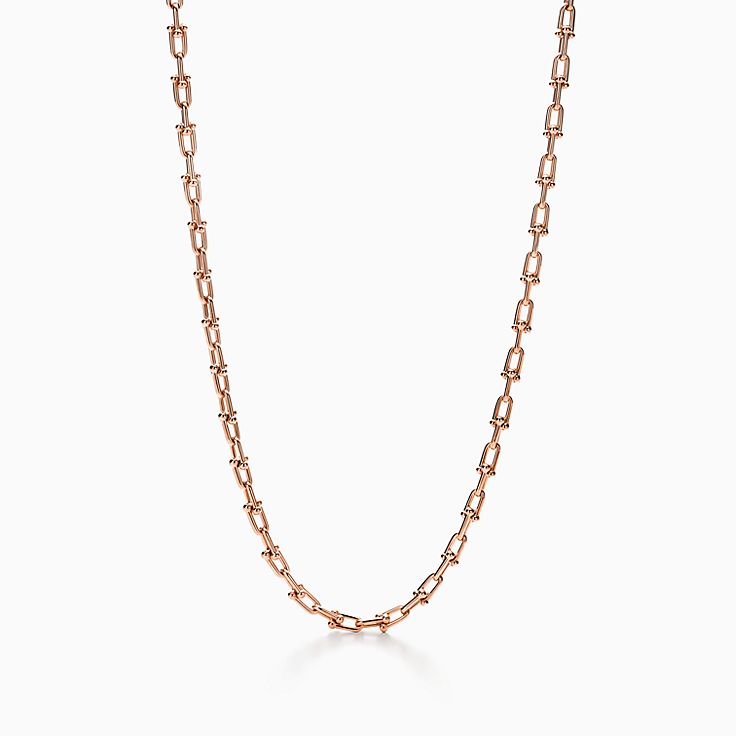 Tiffany HardWear Small Link Necklace in Rose Gold | Tiffany