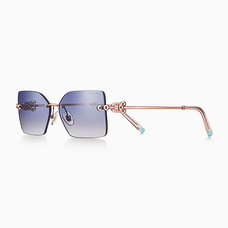 Tiffany HardWear Sunglasses in Rose Gold colored Metal Bicolor