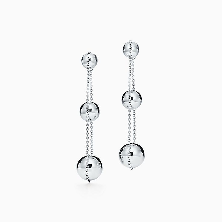 tiffany silver bead earrings