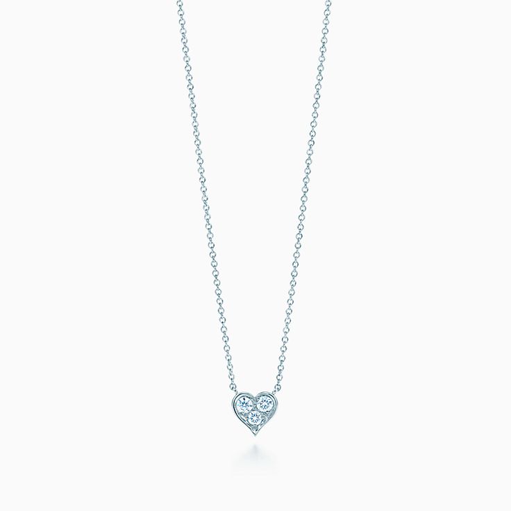 Tiffany Hearts Pendant With Diamonds In Platinum Tiffany Co