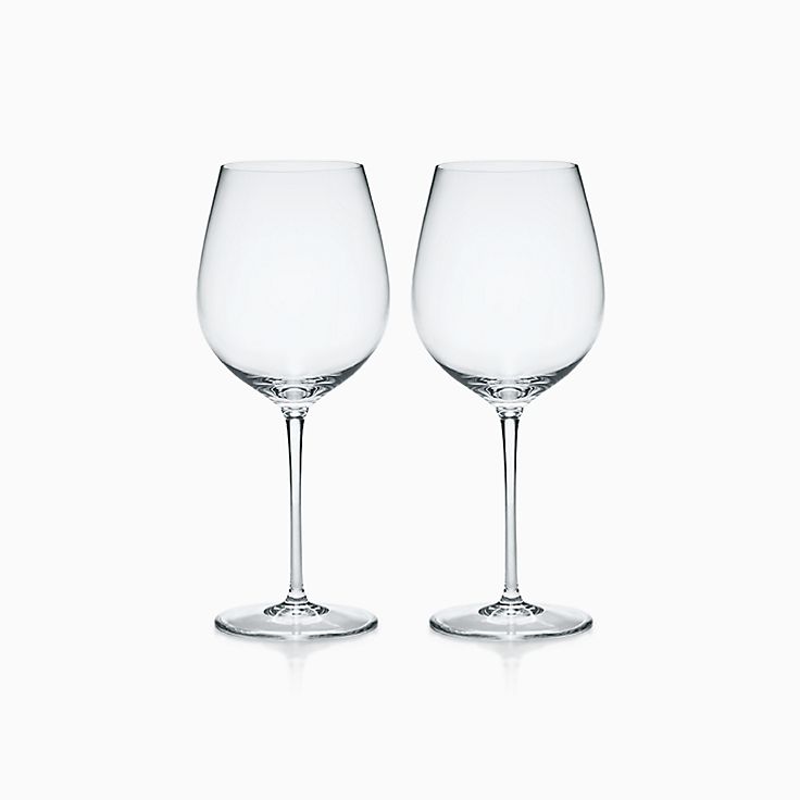 Tiffany Home Essentials Red Wine Glasses in Crystal Glass, Set of Two