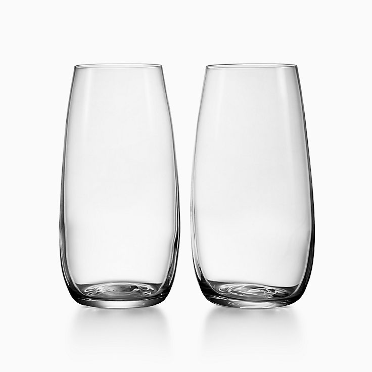 Tiffany Home Essentials Stemless Red Wine Glasses in Crystal Glass, Set of  Two
