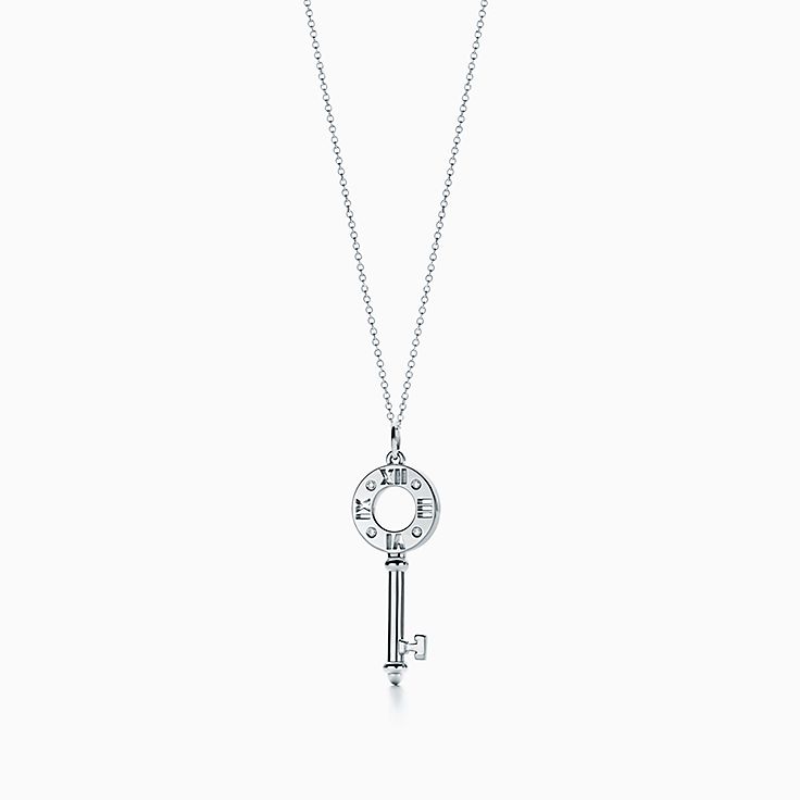 Tiffany Keys Atlas Pierced Key In 18k White Gold With Diamonds Small Co - Tiffany Atlas Pendant White Gold Tiffany Keys Atlas Pierced Key In 18k White Gold With Diamonds Small Co - Tiffany Atlas Pendant White Gold