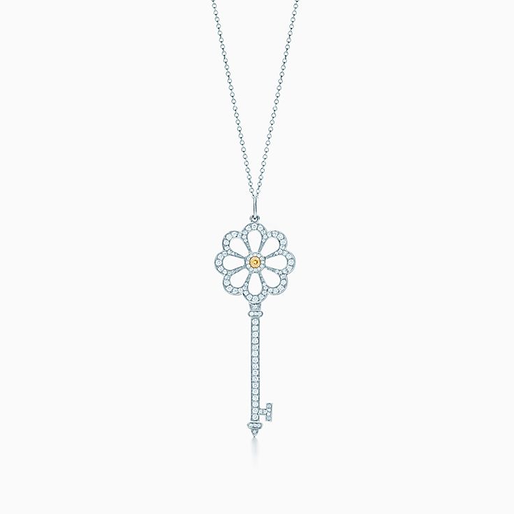 tiffany and co diamond key pendant