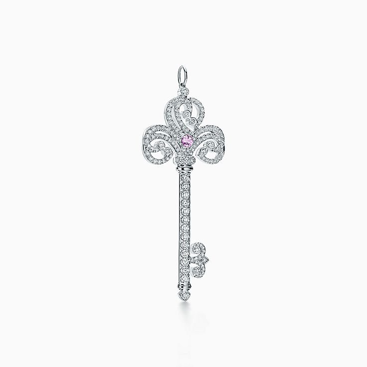 Tiffany Keys Enchant Heart Key Pendant In Platinum With Gemstones Co - Tiffany Keys Return To Heart Key Pendant Tiffany Keys Enchant Heart Key Pendant In Platinum With Gemstones Co - Tiffany Keys Return To Heart Key Pendant