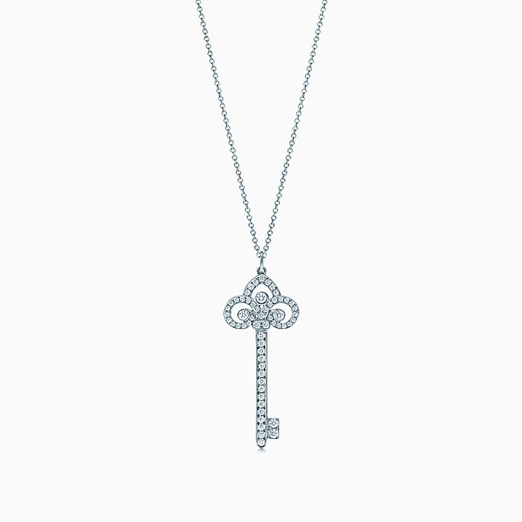 Tiffany silver key on sale necklace