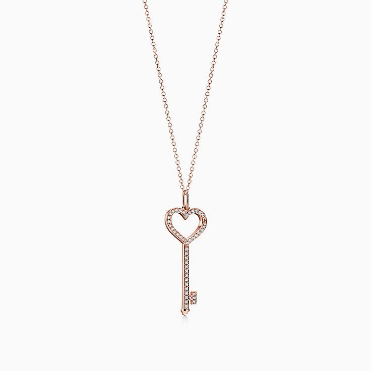 Replica Tiffany Keys Heart Key Pendant Necklace Fine Jewelry Four