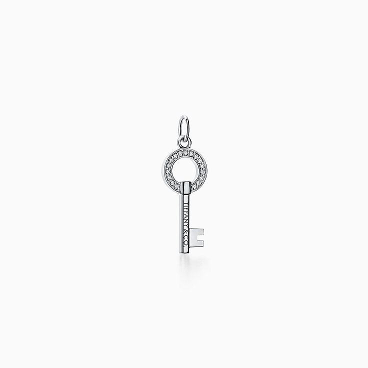 Best Tiffany Keys Crown Key Pendant 18k White Gold 24466922 For