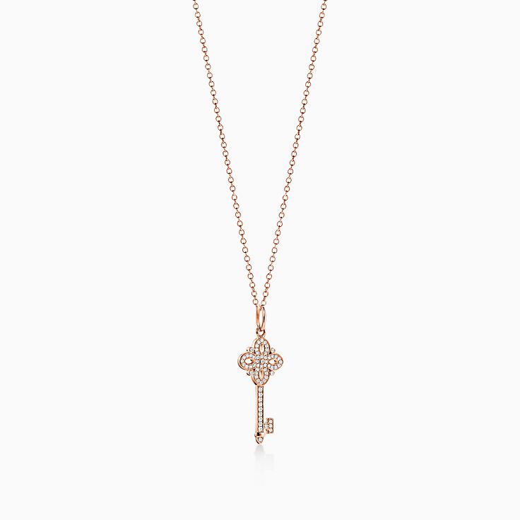 tiffany necklace with rose gold key