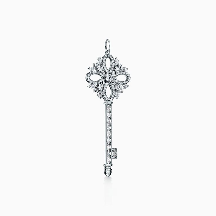 Tiffany Keys Tiffany Victoria™ key pendant in platinum with 