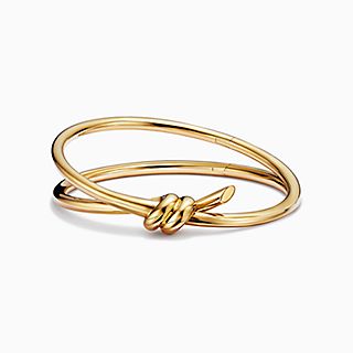 Tiffany Knot:Double Row Hinged Bangle
