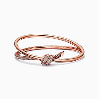 Tiffany Knot:Double Row Hinged Bangle