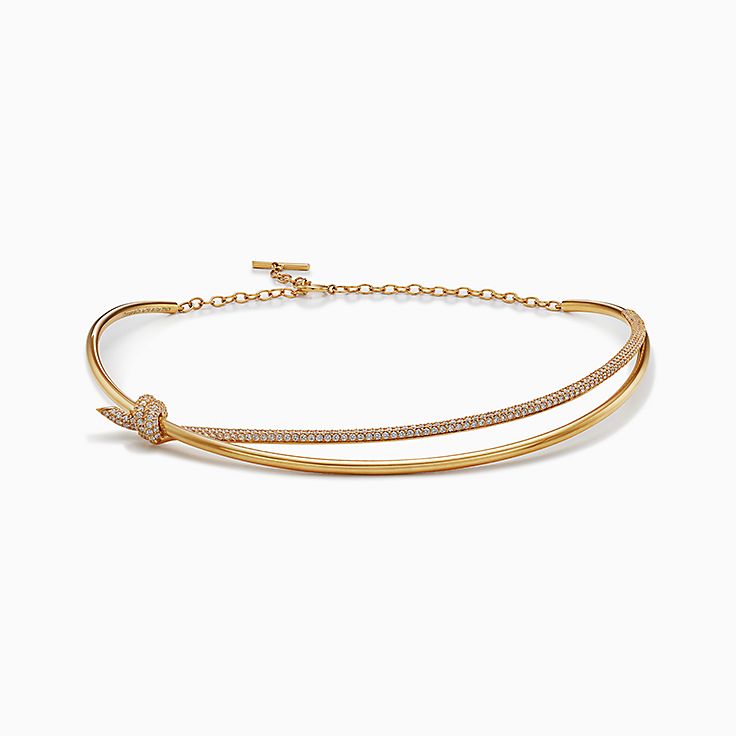Tiffany Knot Double Row Necklace in Yellow Gold with | Tiffany Co.