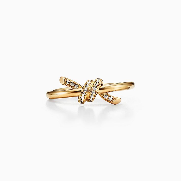 Tiffany Knot Ring in Yellow Gold with Diamonds | Tiffany & Co.