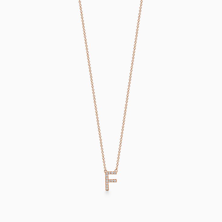 Tiffany Letters Alphabet Pendant In 18k Rose Gold With Diamonds - Tiffany Letter S Pendant Tiffany Letters Alphabet Pendant In 18k Rose Gold With Diamonds - Tiffany Letter S Pendant
