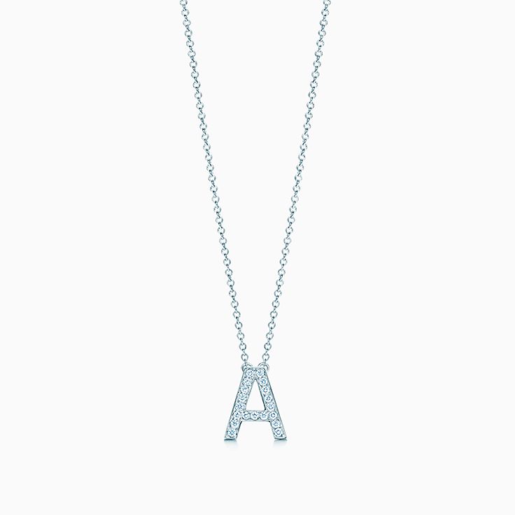Tiffany Letters Pendant Of Diamonds In Platinum Mini Letters A Z Available Tiffany Co