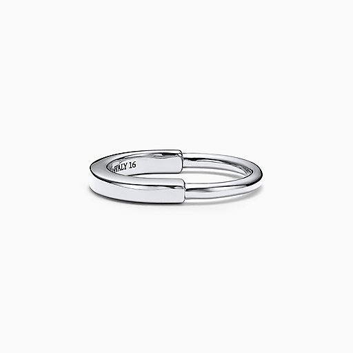 T&CO.® band ring in platinum with diamonds, 4 mm. | Tiffany & Co.