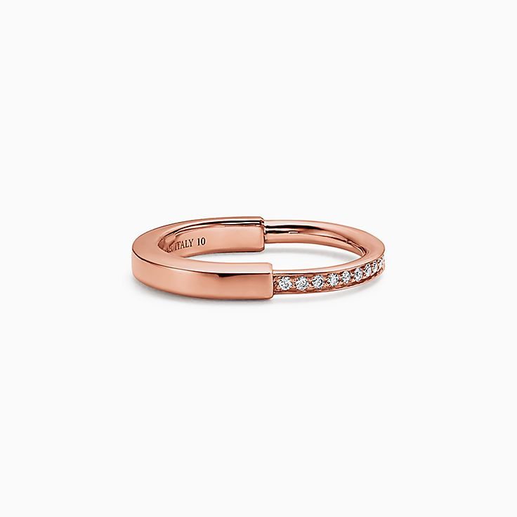 Tiffany Lock Ring in Rose Gold with Diamonds | Tiffany & Co. US