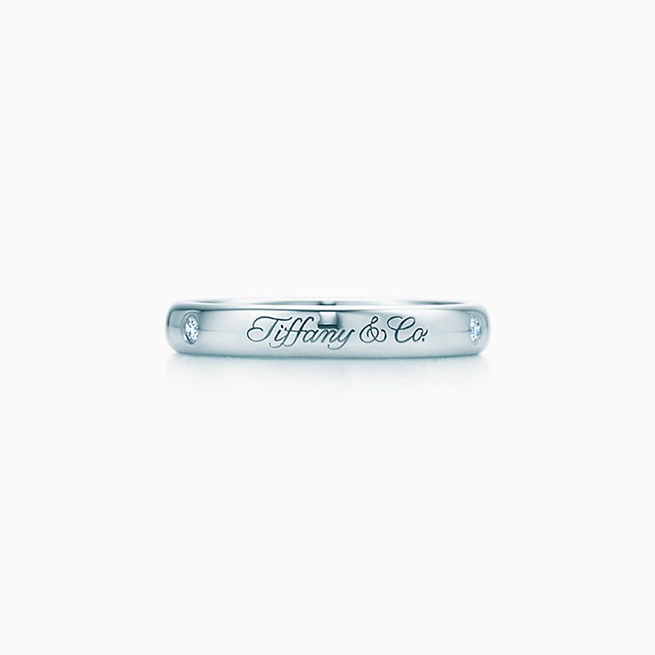 Tiffany Notes Tiffany Co Ring Mit Diamanten In Platin 3 Mm Breit Tiffany Co